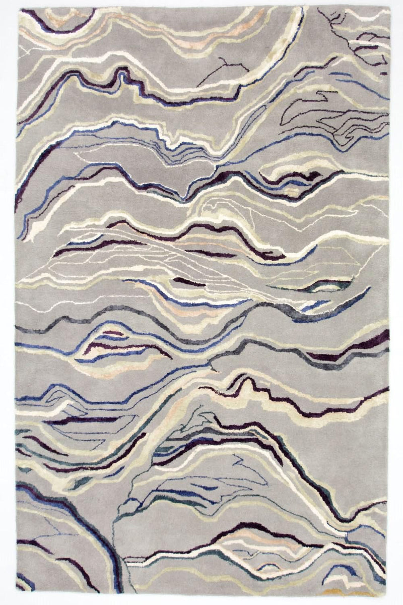 Tappeto di design - 243 x 153 cm - argento