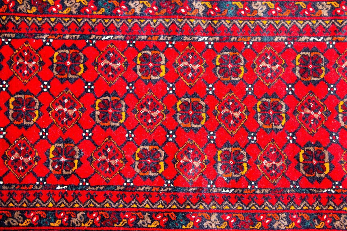 Tappeto corsia Tappeto afgano - Bukhara - 257 x 83 cm - rosso