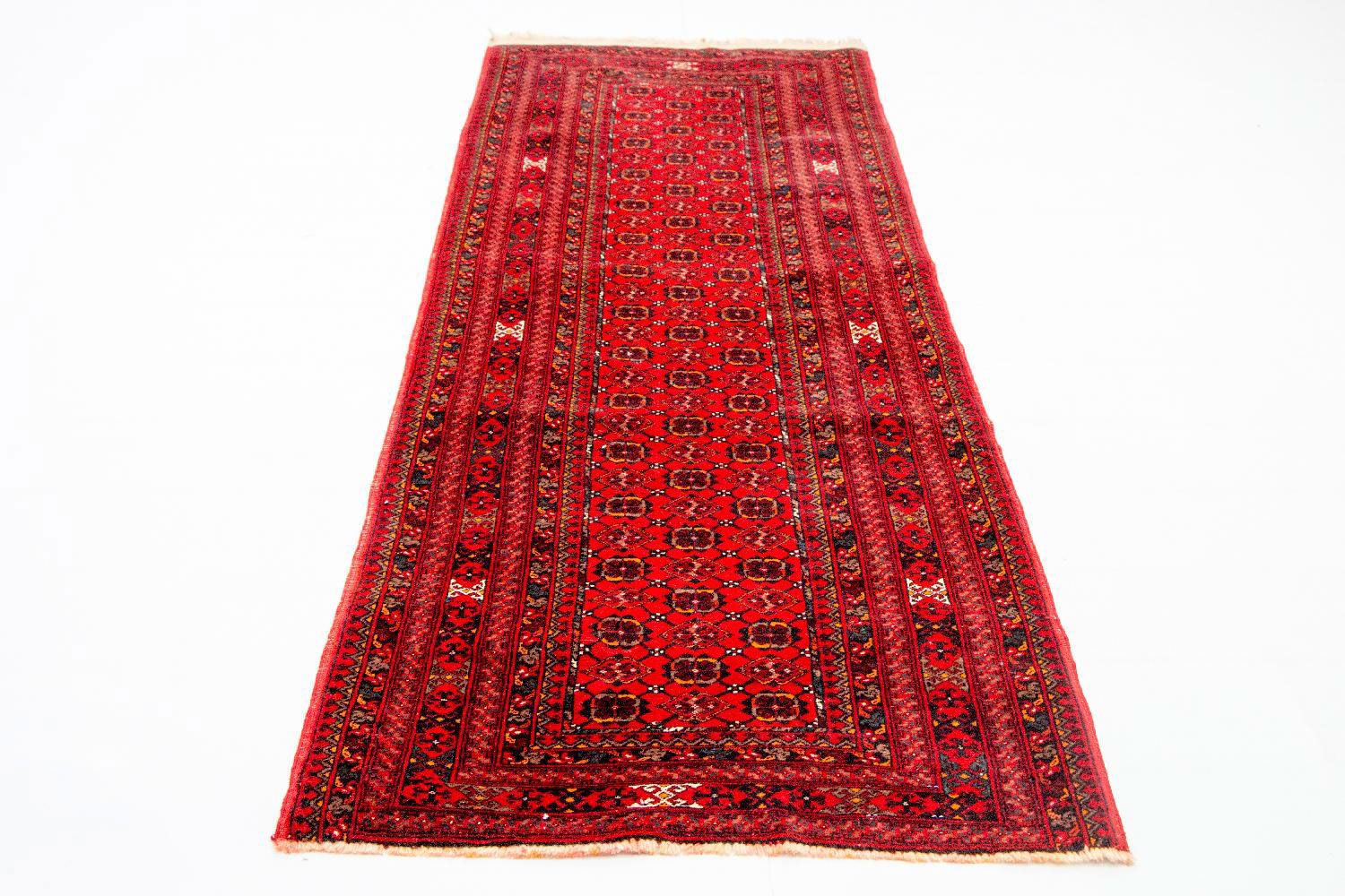 Tappeto corsia Tappeto afgano - Bukhara - 257 x 83 cm - rosso
