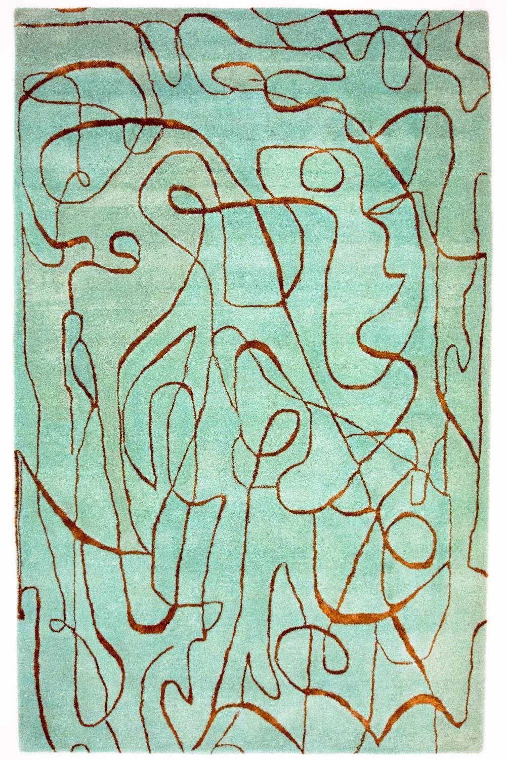 Tappeto di design - 246 x 154 cm - turchese