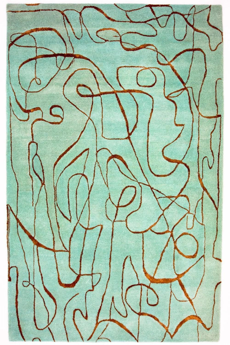 Tappeto di design - 246 x 154 cm - turchese