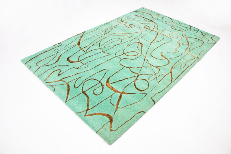 Tappeto di design - 246 x 154 cm - turchese