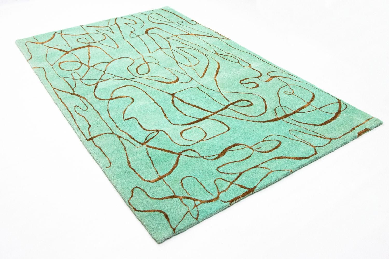 Tappeto di design - 246 x 154 cm - turchese