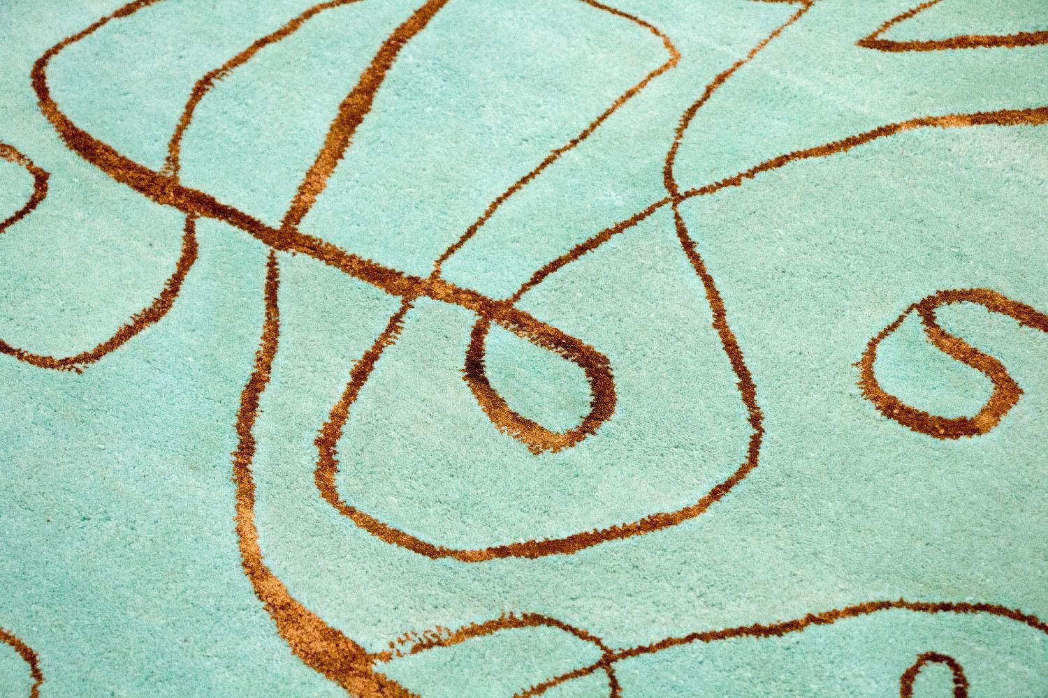 Tappeto di design - 246 x 154 cm - turchese