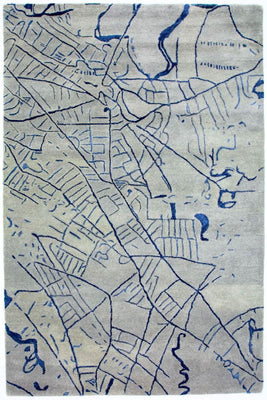 Tappeto di design - 241 x 153 cm - argento