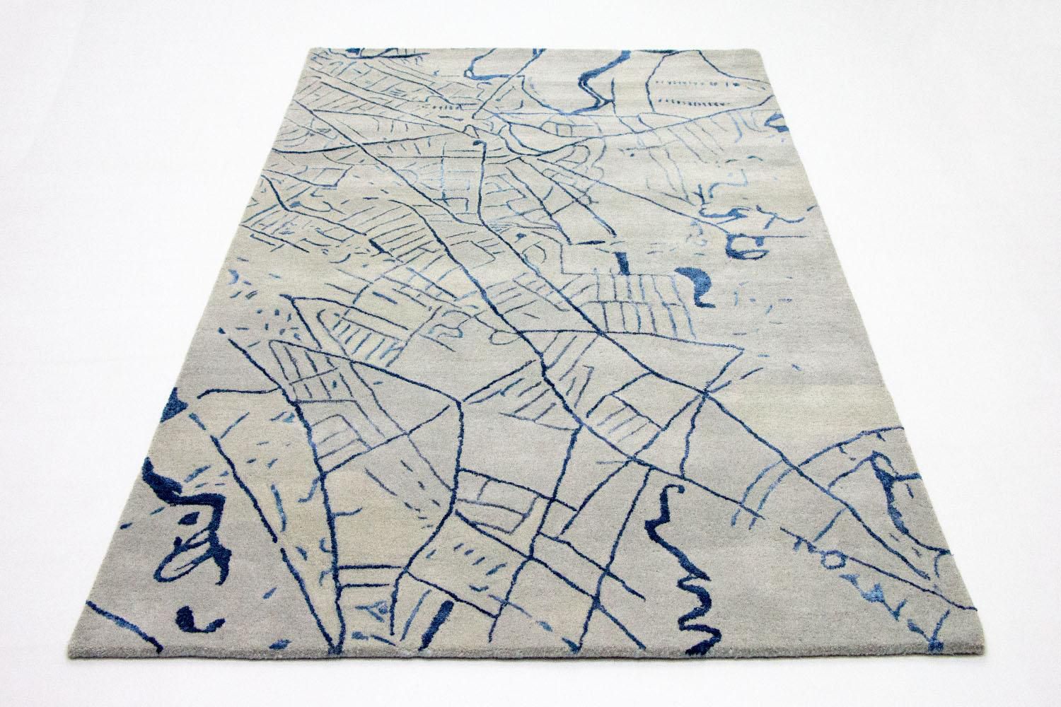 Tappeto di design - 241 x 153 cm - argento