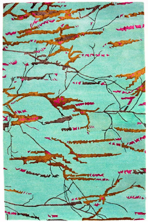 Tappeto di design - 248 x 154 cm - turchese