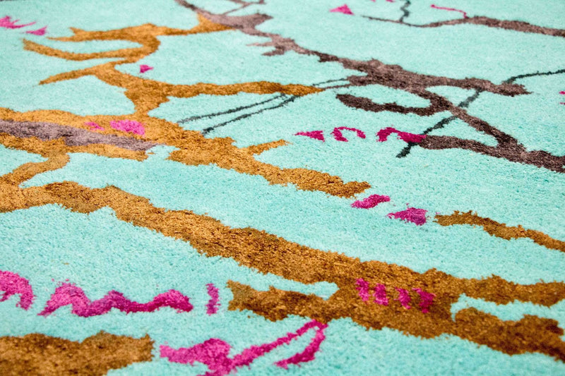 Tappeto di design - 248 x 154 cm - turchese