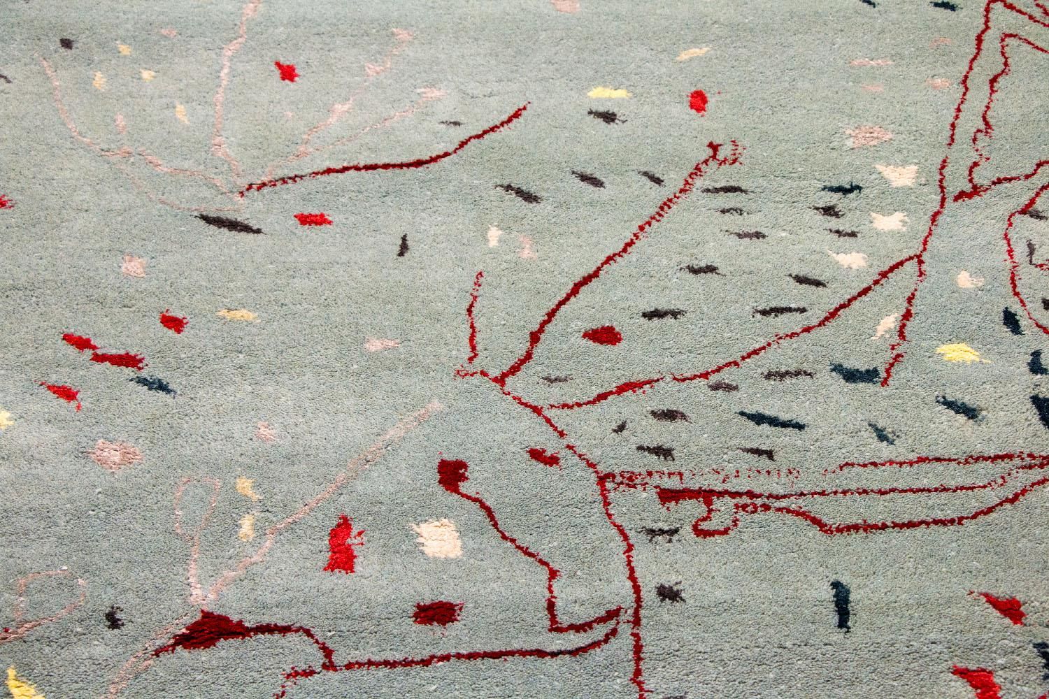 Tappeto di design - 243 x 156 cm - blu chiaro