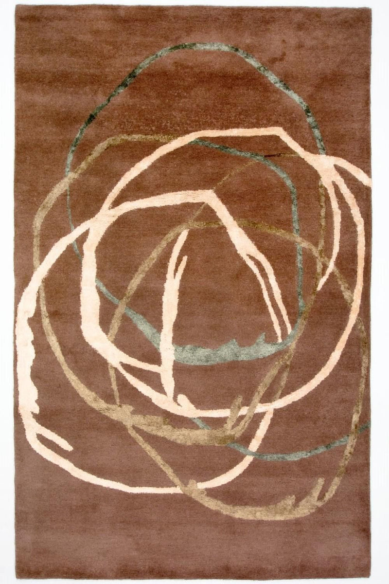 Tappeto di design - 244 x 152 cm - marrone