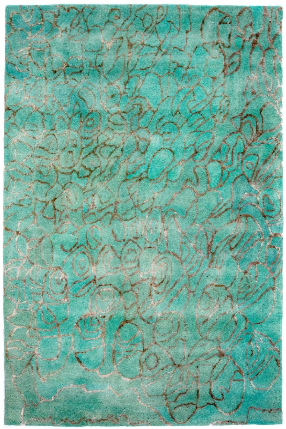 Tappeto di design - 244 x 153 cm - turchese