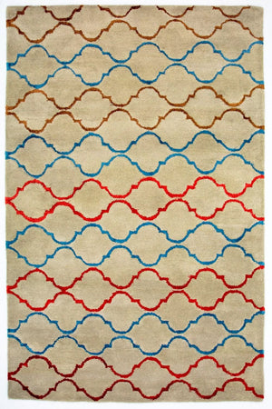 Tappeto di lana - 241 x 150 cm - beige