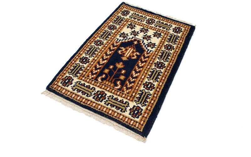 Tappeto orientale - 90 x 60 cm - blu scuro