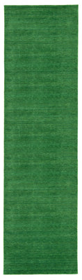 Tappeto corsia Tappeto Gabbeh - Indus - 400 x 80 cm - verde scuro