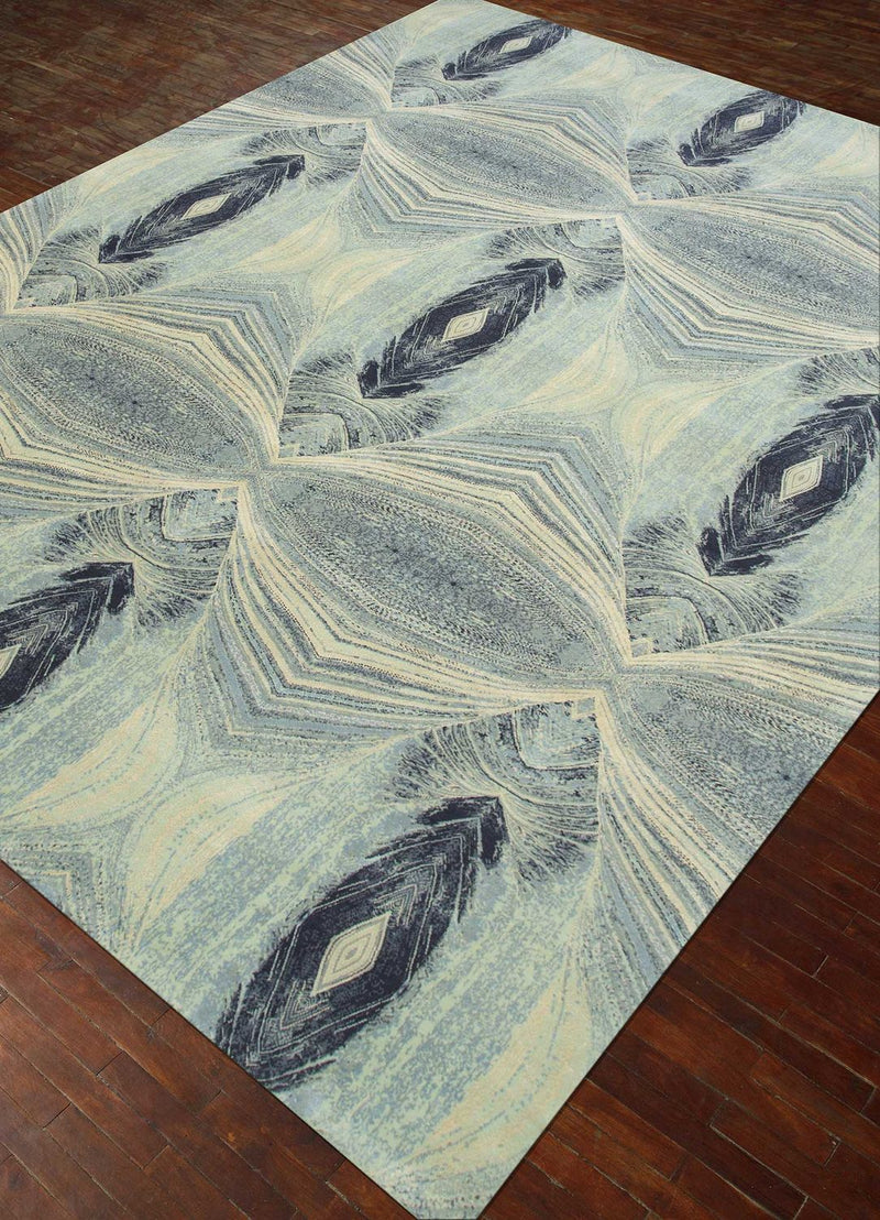 Tappeto di lana - 300 x 240 cm - blu chiaro