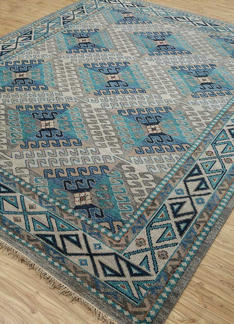 Tappeto di lana - 240 x 150 cm - blu chiaro
