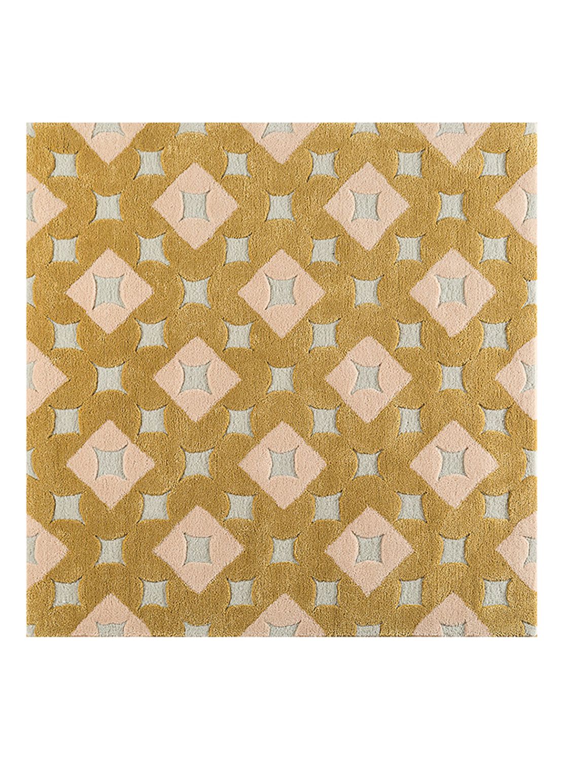Tappeto di lana quadrato  - 180 x 180 cm - oro