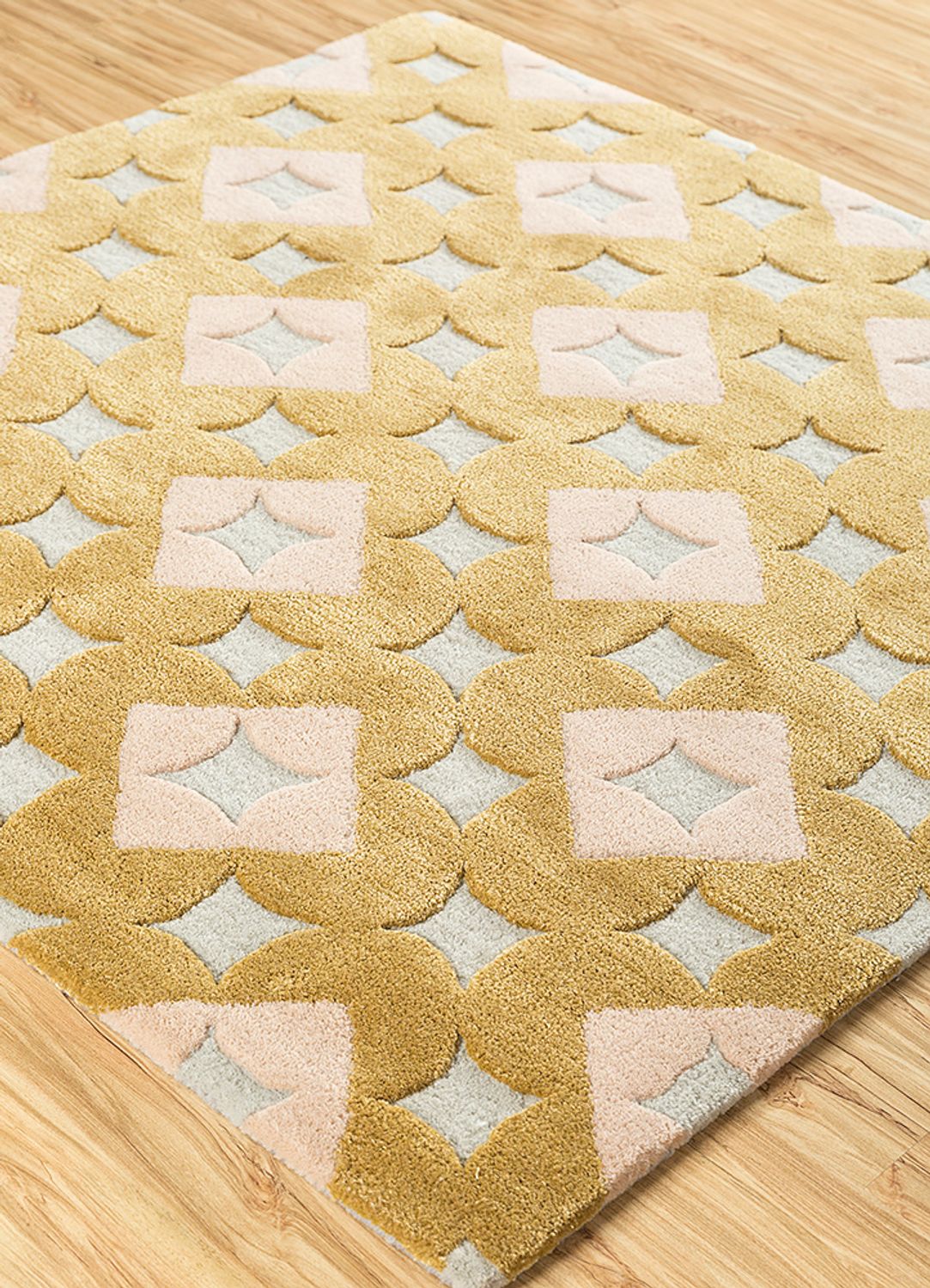 Tappeto di lana quadrato  - 180 x 180 cm - oro