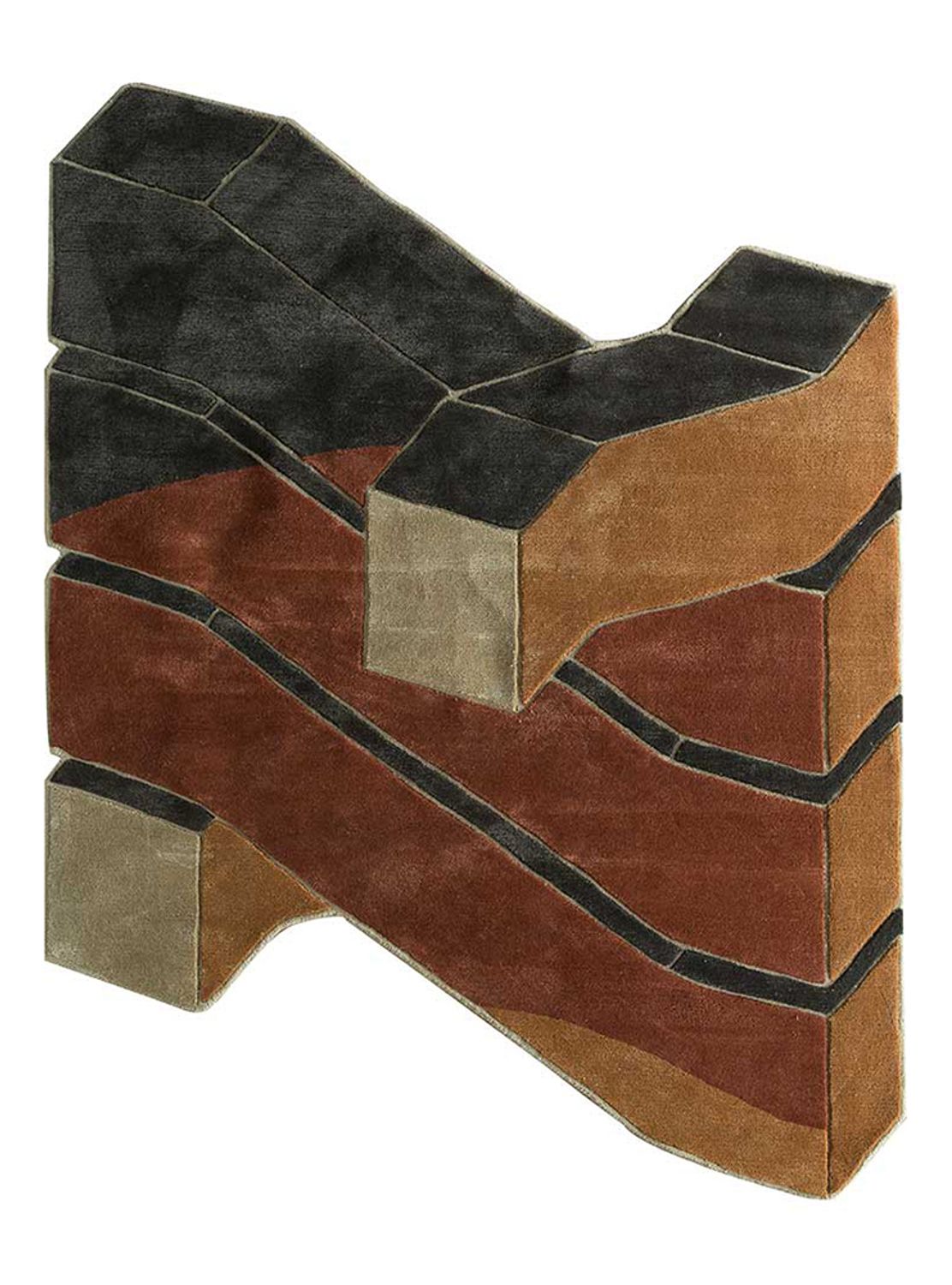 Tappeto di lana forma speciale  - 240 x 180 cm - multicolore