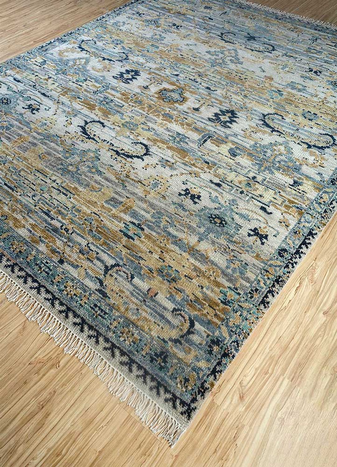 Tappeto di lana - 300 x 240 cm - blu mare