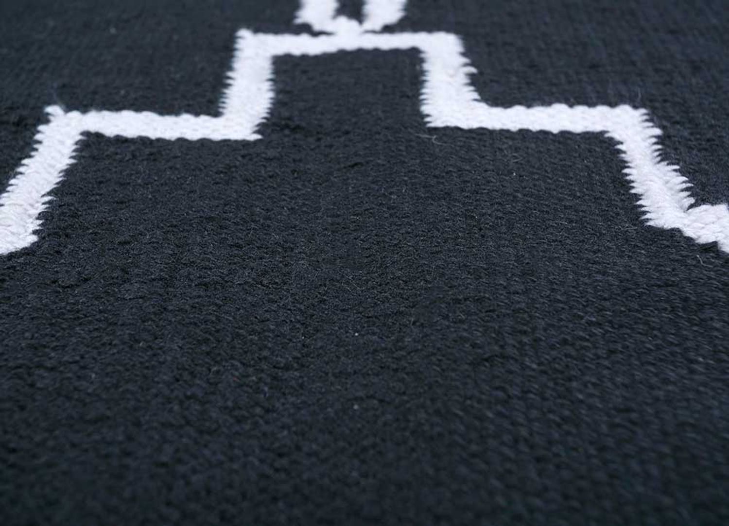 Tappeto di lana - 375 x 270 cm - bianco e nero