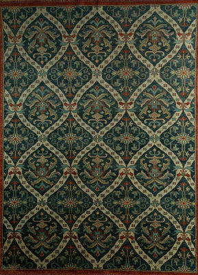 Tappeto di lana - 300 x 200 cm - verde scuro