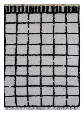 Tappeto di lana - 240 x 150 cm - bianco e nero