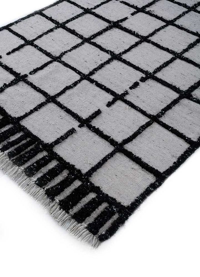 Tappeto di lana - 240 x 150 cm - bianco e nero