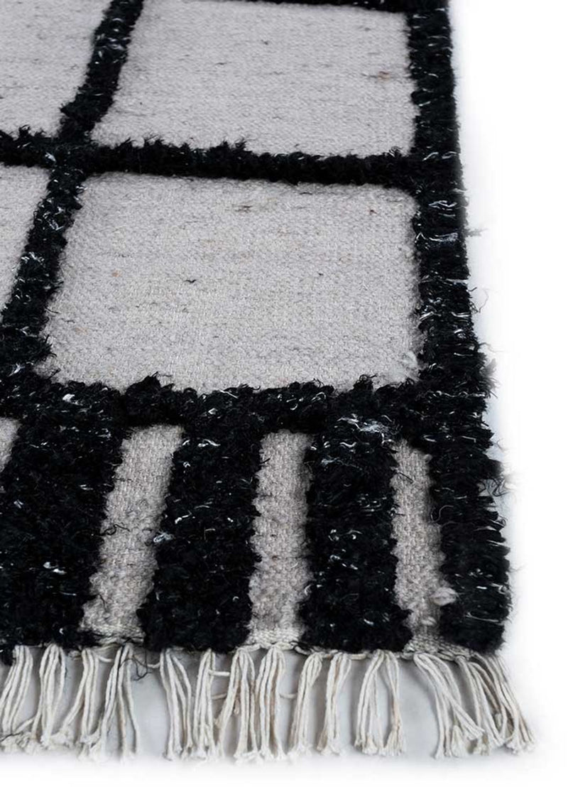 Tappeto di lana - 240 x 150 cm - bianco e nero