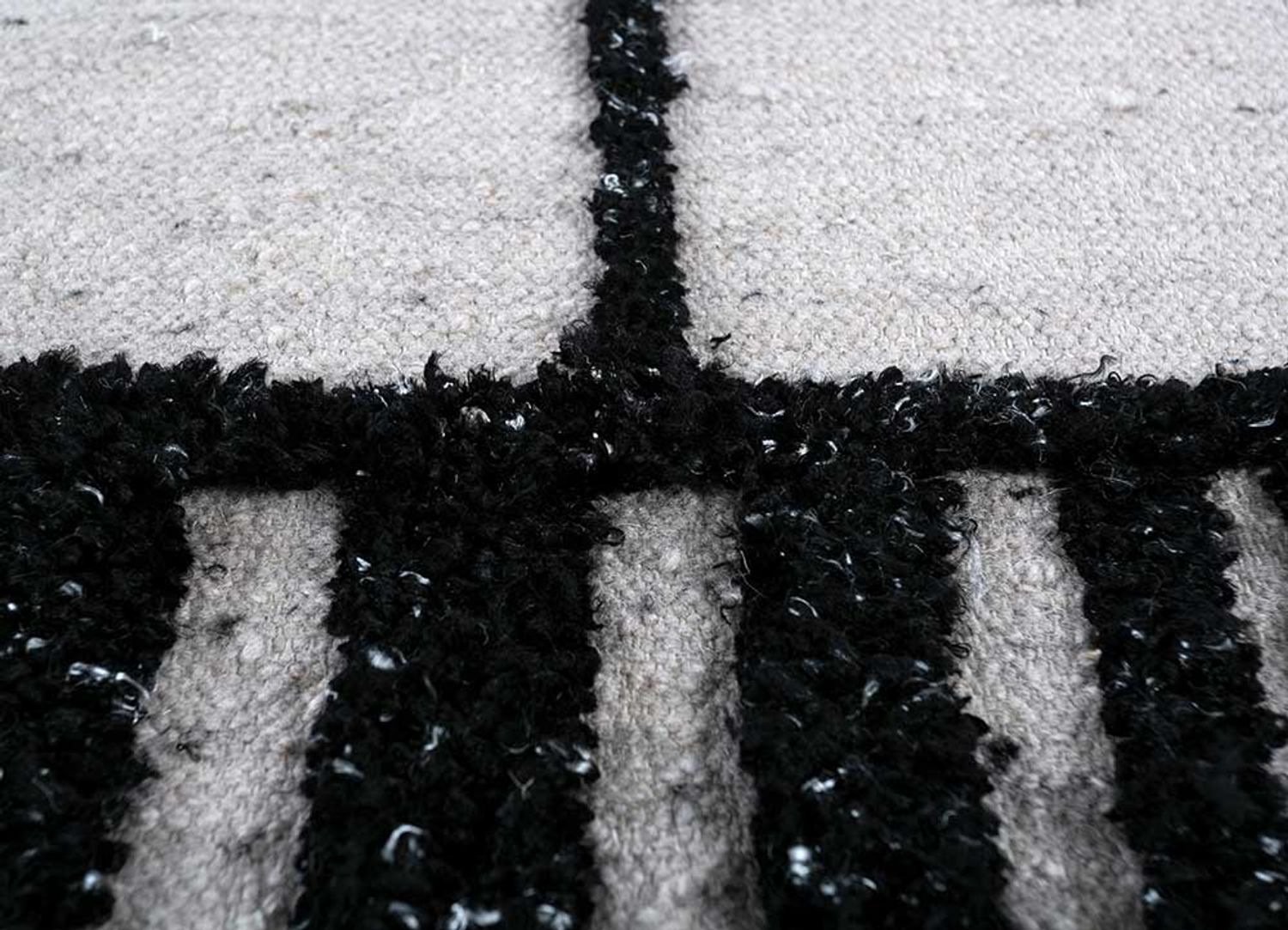 Tappeto di lana - 240 x 150 cm - bianco e nero