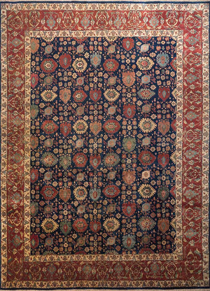Tappeto di lana - 435 x 360 cm - blu
