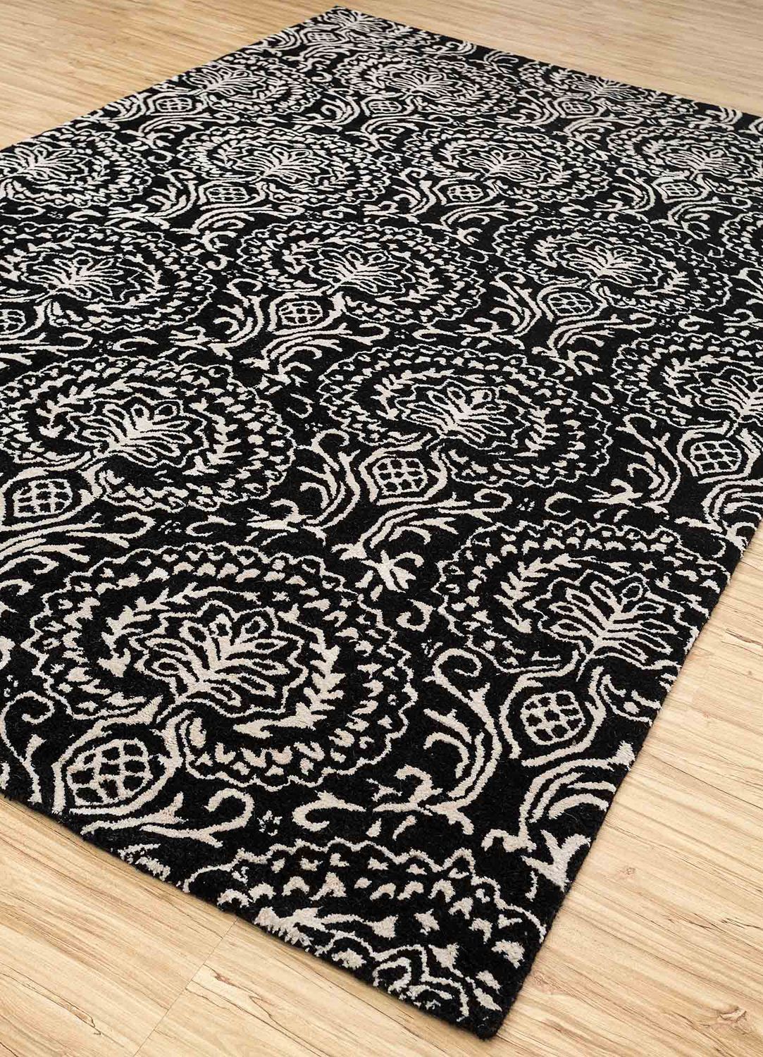 Tappeto di lana - 240 x 150 cm - bianco e nero