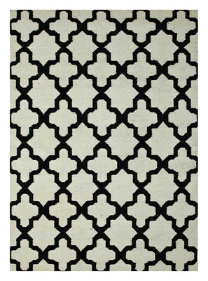 Tappeto di lana - 240 x 150 cm - bianco e nero