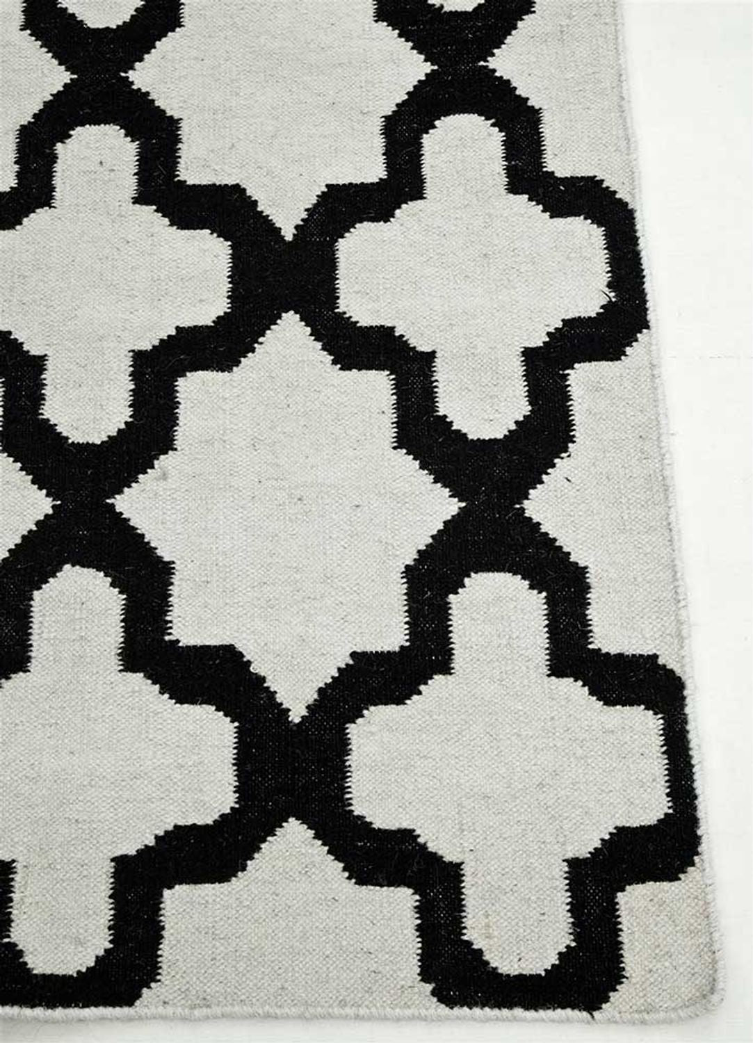 Tappeto di lana - 240 x 150 cm - bianco e nero