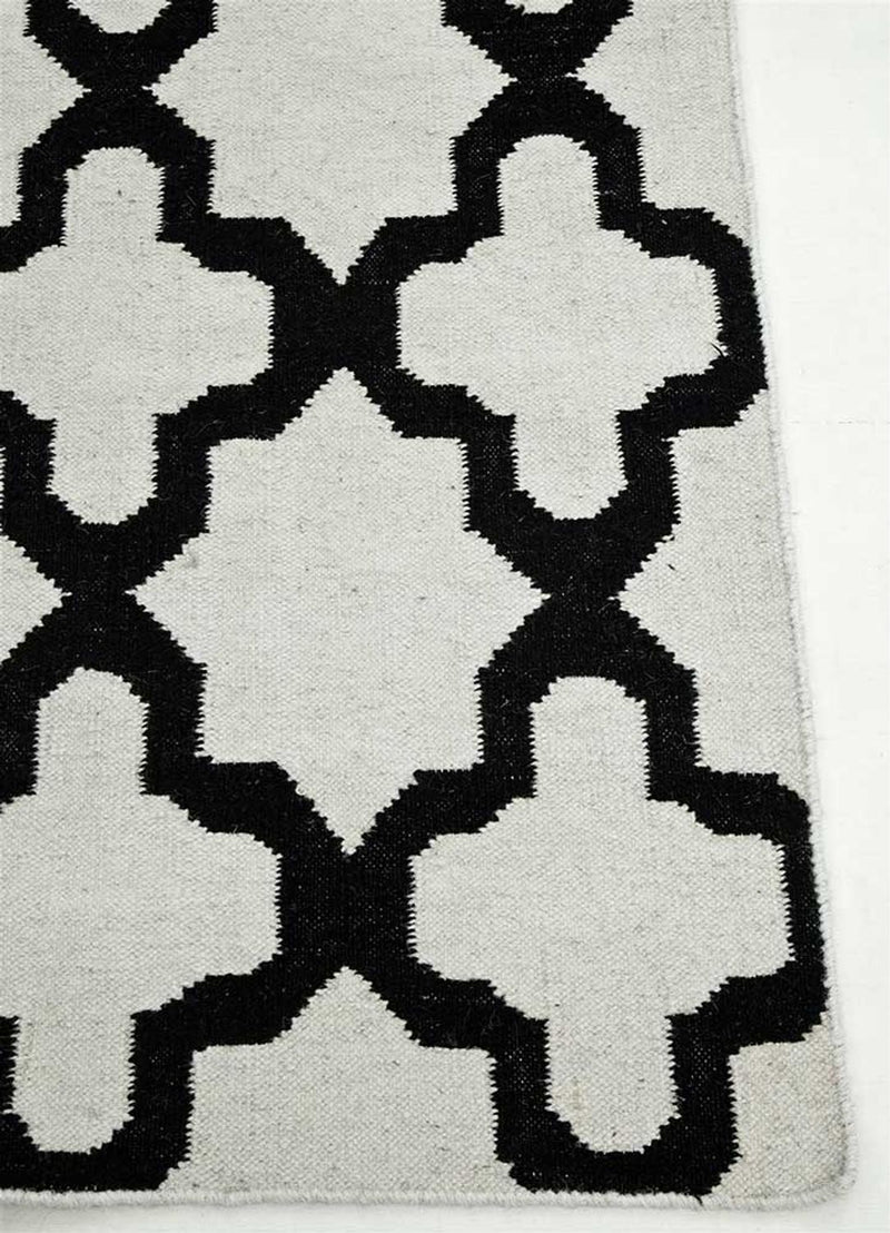 Tappeto di lana - 240 x 150 cm - bianco e nero