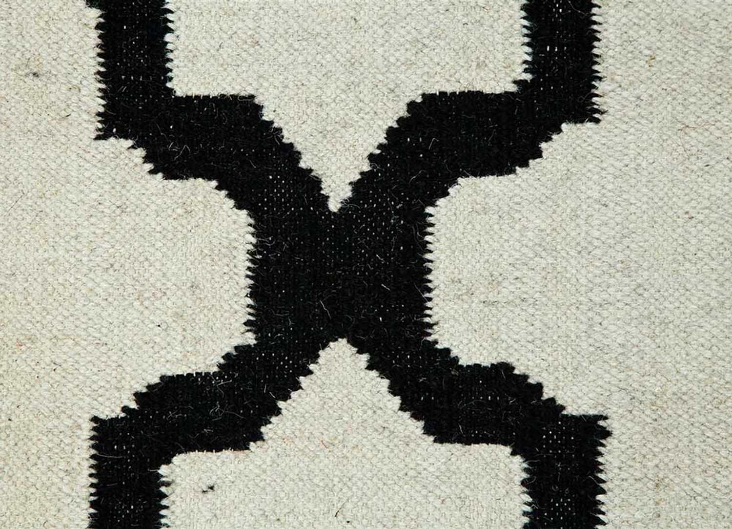 Tappeto di lana - 240 x 150 cm - bianco e nero