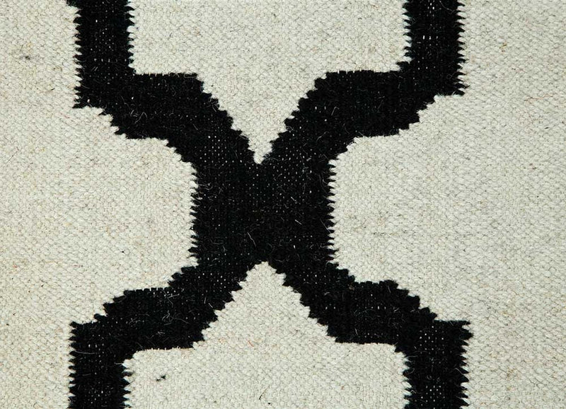 Tappeto di lana - 240 x 150 cm - bianco e nero