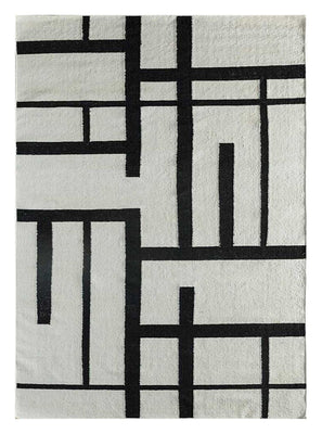 Tappeto di lana - 240 x 150 cm - bianco e nero