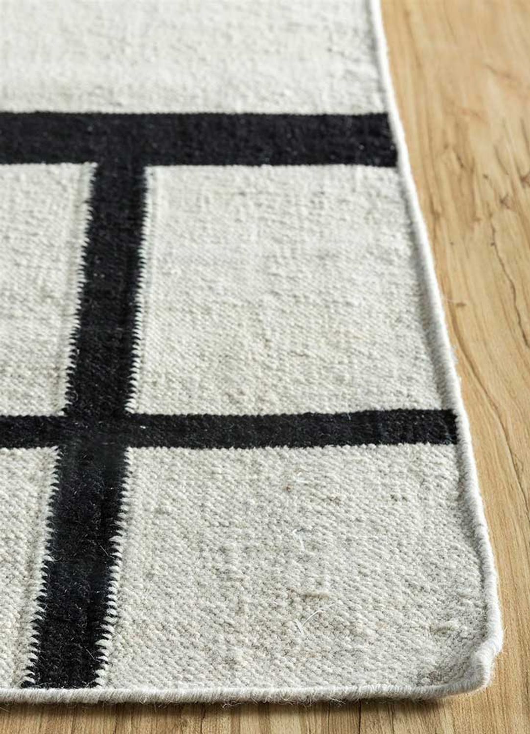Tappeto di lana - 240 x 150 cm - bianco e nero