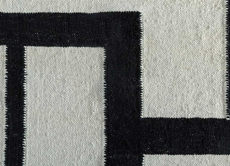 Tappeto di lana - 240 x 150 cm - bianco e nero