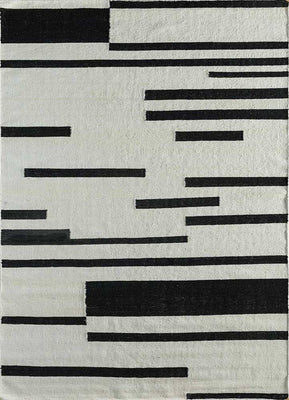Tappeto di lana - 240 x 150 cm - bianco e nero