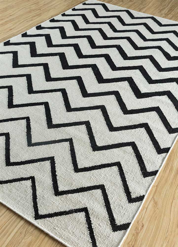 Tappeto di lana - 240 x 150 cm - bianco e nero