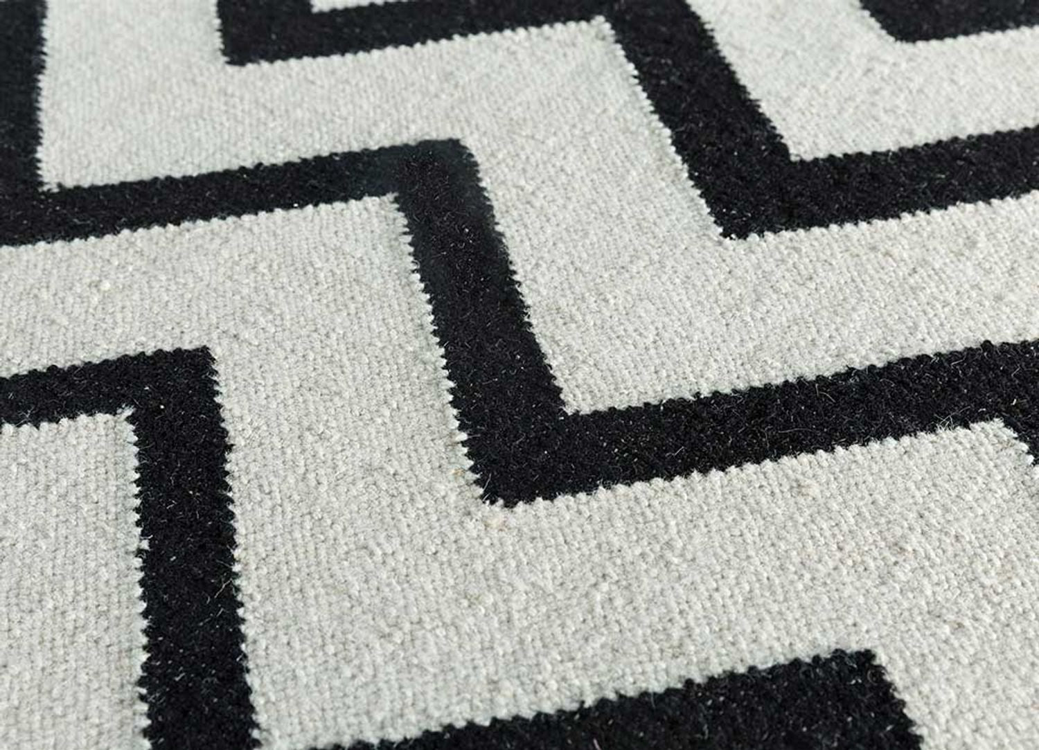 Tappeto di lana - 240 x 150 cm - bianco e nero