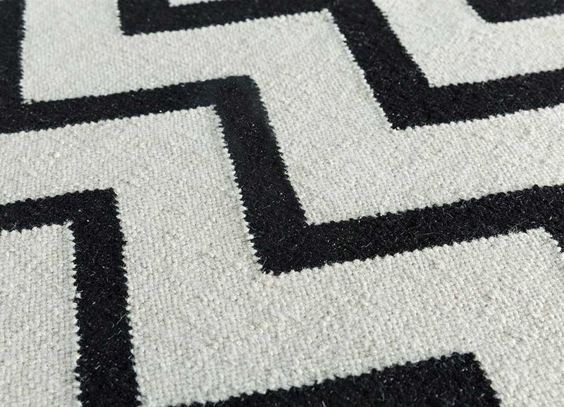 Tappeto di lana - 240 x 150 cm - bianco e nero