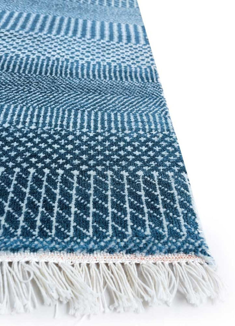 Tappeto di lana - 360 x 270 cm - blu scuro