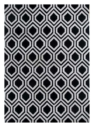 Tappeto di lana - 330 x 240 cm - bianco e nero