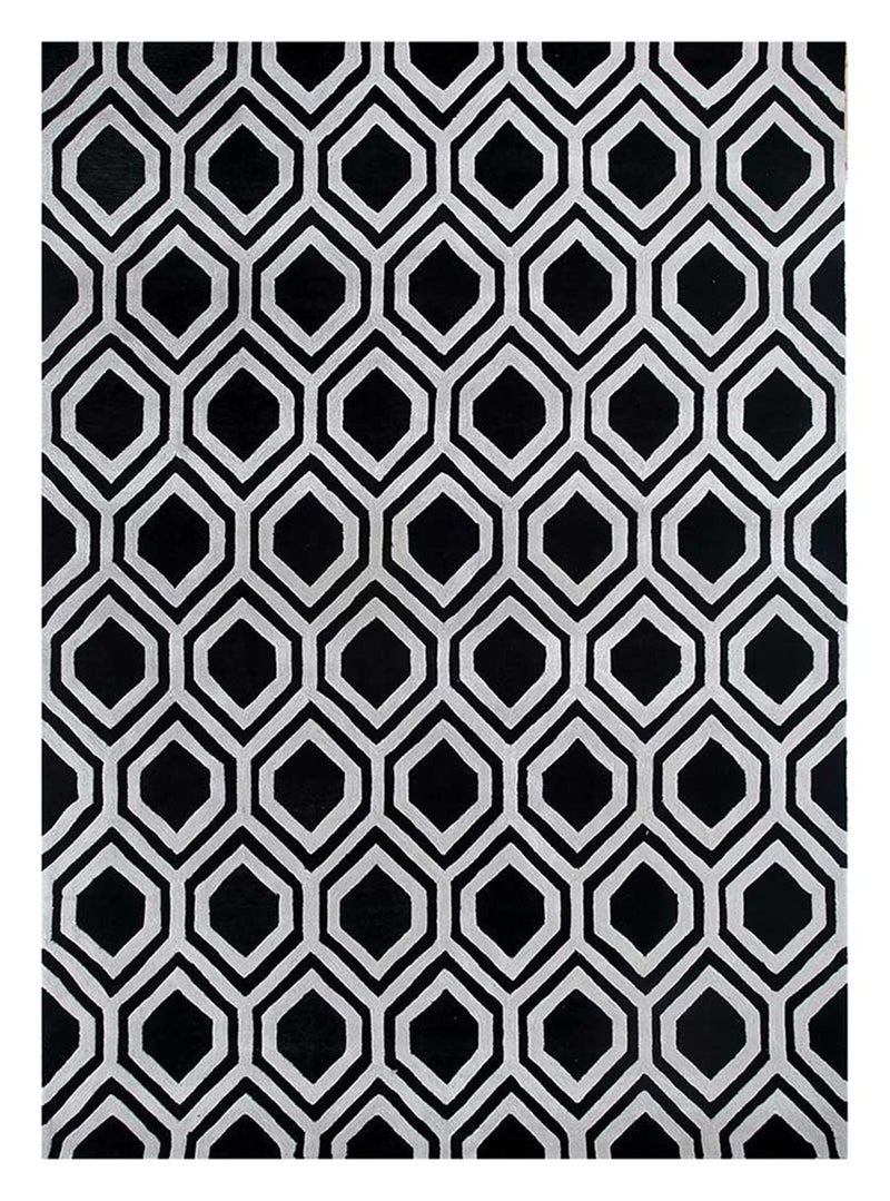 Tappeto di lana - 330 x 240 cm - bianco e nero