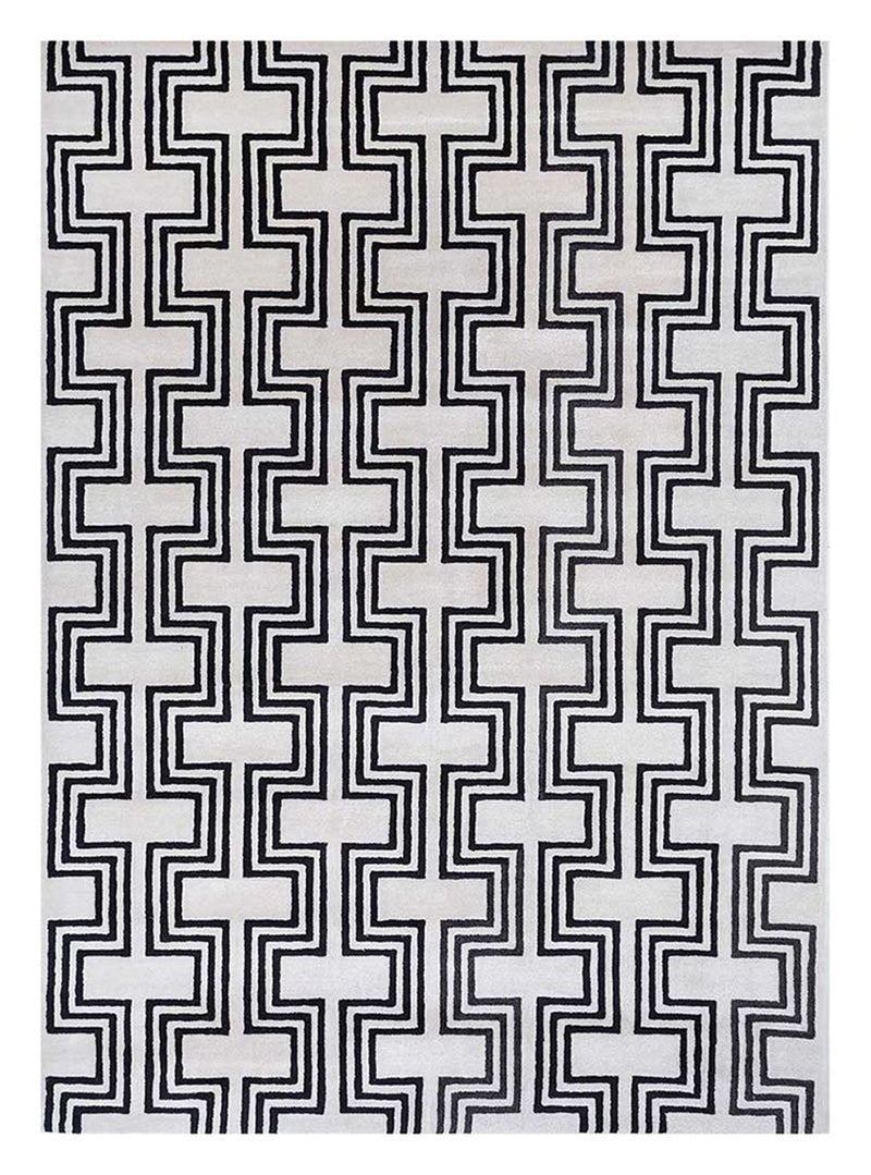 Tappeto di lana - 330 x 240 cm - bianco e nero