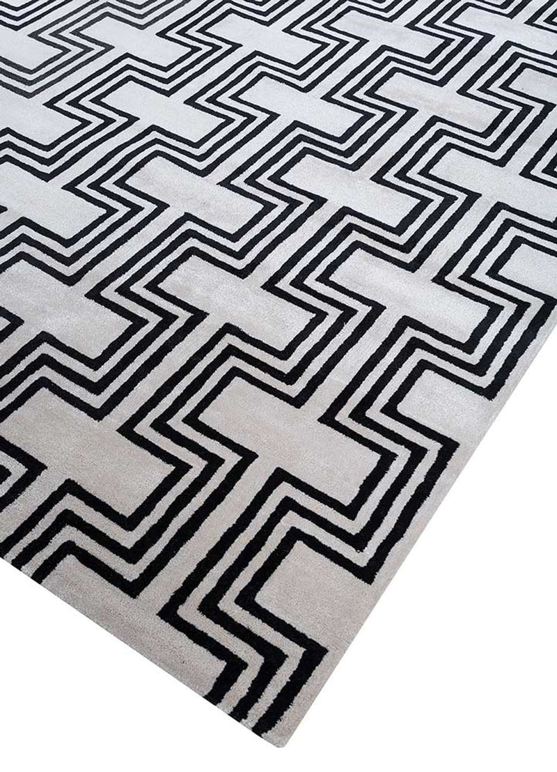 Tappeto di lana - 330 x 240 cm - bianco e nero