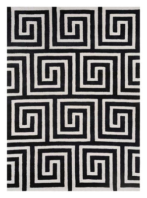 Tappeto di lana - 330 x 240 cm - bianco e nero